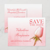 Postale Faire-part Carte de sauvegarde de date Rose Bouddha Rose simp (Devant / Derrière)