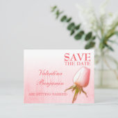 Postale Faire-part Carte de sauvegarde de date Rose Bouddha Rose simp (Debout devant)