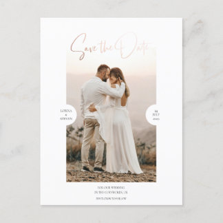 Postale Faire-part Carte de sauvegarde de date rose gold effet de feu