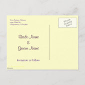 Postale Faire-part Carte de sauvegarde de date Violettes et Pensées (Dos)