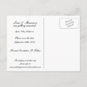 Postale Faire-part Carte de sauvegarde de la date (Dos)