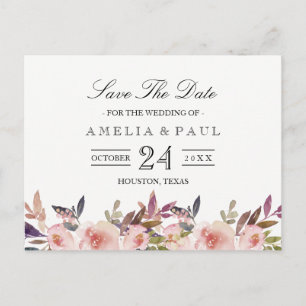 Postale Faire-part Carte de sauvegarde de mariage aux pivoines roses