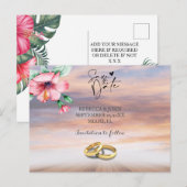 Postale Faire-part Carte de sauvegarde de mariage de plage (Devant / Derrière)