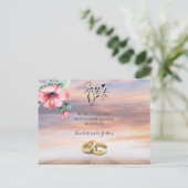 Postale Faire-part Carte de sauvegarde de mariage de plage (Debout devant)