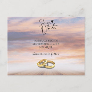 Postale Faire-part Carte de sauvegarde de mariage de plage