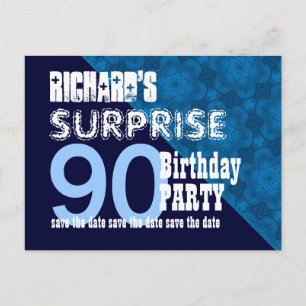 Postale Faire-part Carte de sauvegarde diagonale pour 90e anniversair