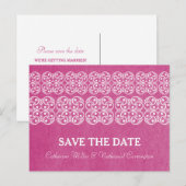 Postale Faire-part Carte de sauvegarde postmoderne rose bohème (Devant / Derrière)