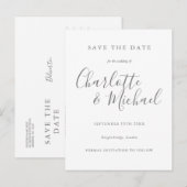 Postale Faire-part Carte de sauvegarde Simple Élégante avec Script Si (Devant / Derrière)