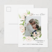 Postale Faire-part Carte de Save The Date à la mode avec fleur aquare (Devant / Derrière)