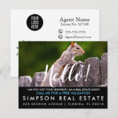 Postale Faire-part Carte de visite d'agent immobilier BONJOUR (Devant / Derrière)