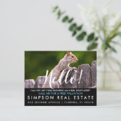 Postale Faire-part Carte de visite d'agent immobilier BONJOUR (Debout devant)