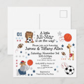 Postale Faire-part Carte de voeux d'annonce de bébé All-Star (Devant / Derrière)