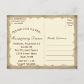 Postale Faire-part Carte de vœux de Thanksgiving (Dos)