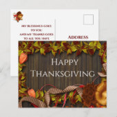 Postale Faire-part Carte de vœux de Thanksgiving (Devant / Derrière)
