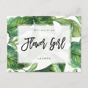 Postale Faire-part carte demoiselle d'honneur palmier tropical