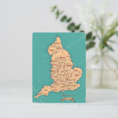 Postale Faire-part Carte des comtés vintage d'Angleterre (Debout devant)
