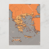 Postale Faire-part Carte des comtés Vintages de Grèce (Devant)