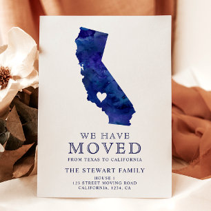 Postale Faire-part Carte d'état de Californie marine aquarelle maison