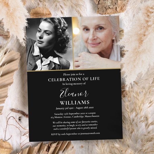 Postale Faire-part Carte d'invitation funéraire pour célébration de v