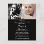 Postale Faire-part Carte d'invitation funéraire pour célébration de v (Devant)