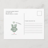 Postale Faire-part Carte d'invitation pour une baby shower fille au t (Dos)