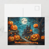 Postale Faire-part Carte d'invitation pour une fête d'Halloween (Devant / Derrière)