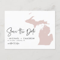 Carte moderne de Michigan rose saumonée pour annon