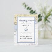 Postale Faire-part Carte nautique authentique Modifier la date (Debout devant)