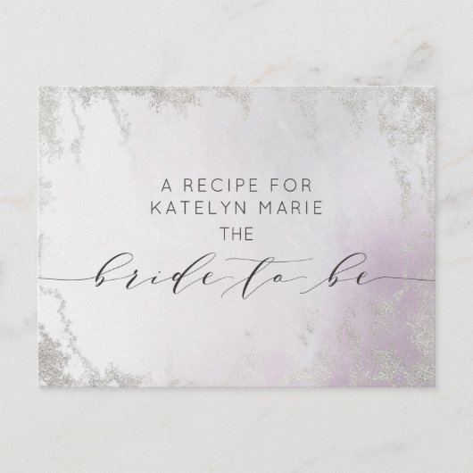 Postale Faire-part Carte Ombre Light Purple Silver Bride to Be Recett (Devant)