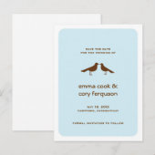 Postale Faire-part Carte plate personnalisée bleue pour annoncer votr (Devant / Derrière)