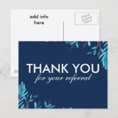 Postale Faire-part CARTE POSTCARD MERCI de référence Navty et bleu (Devant / Derrière)