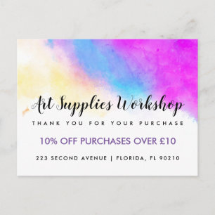 Postale Faire-part Carte publicitaire pour l'art - Marketing par coup