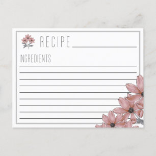 Postale Faire-part Carte Recette Florale Cosmo