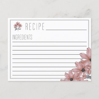 Postale Faire-part Carte Recette Florale Cosmo
