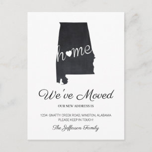 Postale Faire-part Carte routière de l'Alabama - Carte routière de dé