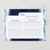 Postale Faire-part Carte Sapphire Blue Rose Geode Bride to Be Recette (Dos)