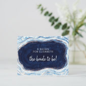 Postale Faire-part Carte Sapphire Blue Rose Geode Bride to Be Recette (Debout devant)