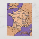 Postale Faire-part Carte vintage de France (Devant)