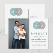 Postale Faire-part Cercles enmêlés Moderne Enregistrer la date Carte (Devant / Derrière)