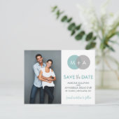 Postale Faire-part Cercles enmêlés Moderne Enregistrer la date Carte (Debout devant)