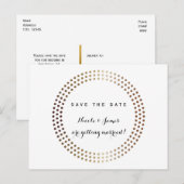 Postale Faire-part Cercles Or Dotée Moderne Enregistrer La Date Carte (Devant / Derrière)