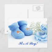 Postale Faire-part C'est un garçon ! Carte d'annonce (Devant / Derrière)