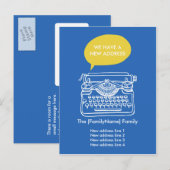 Postale Faire-part Changement de carte d'adresse de la machine à écri (Devant / Derrière)