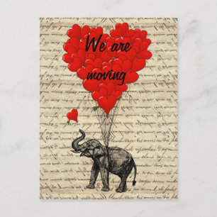 Postale Faire-part Changement d'éléphant drôle de carte d'adresse