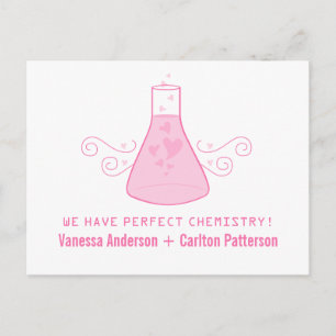 Postale Faire-part Chimie rose sucré Enregistrer la date Carte postal
