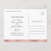 Postale Faire-part Classic Rose Gold Crest Enregistrer La Date Carte  (Dos)