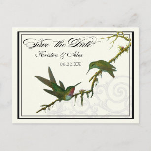 Postale Faire-part Colibris et Tourbillons - Carte de sauvegarde de l