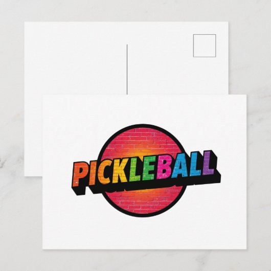 Postale Faire-part Conception de carte d'annonce de pickleball noir e (Devant / Derrière)