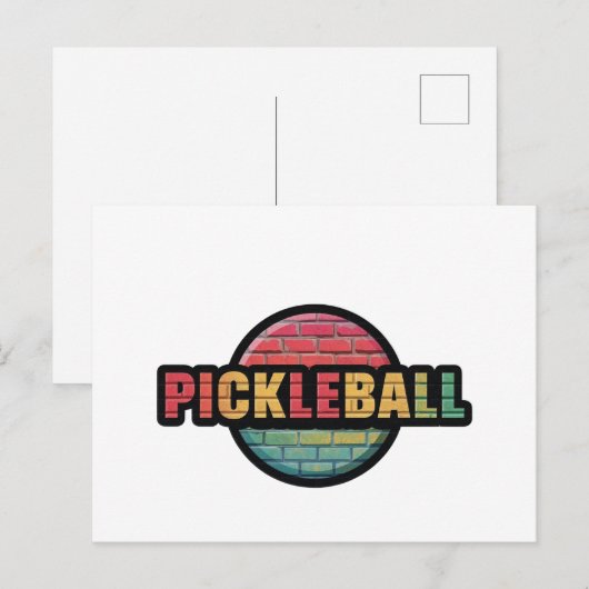 Postale Faire-part Conception de carte d'annonce de pickleball noir e (Devant / Derrière)