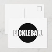 Postale Faire-part Conception de carte d'annonce de pickleball noir e (Devant / Derrière)